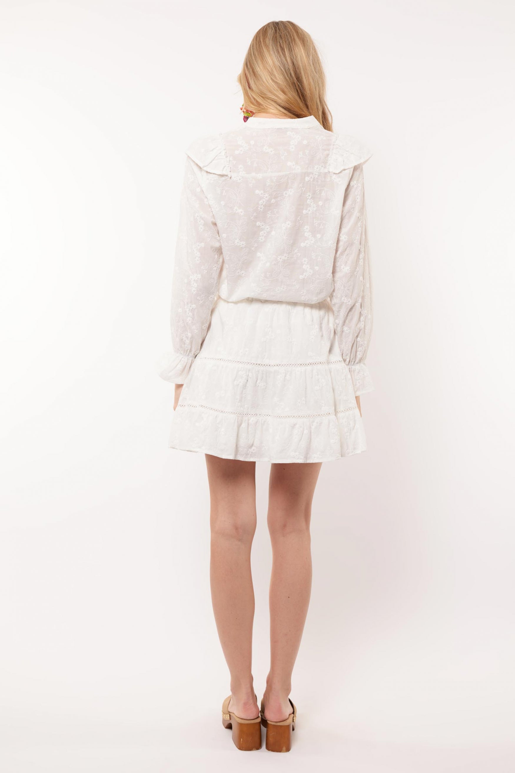 Athene rok | Offwhite/Ecru