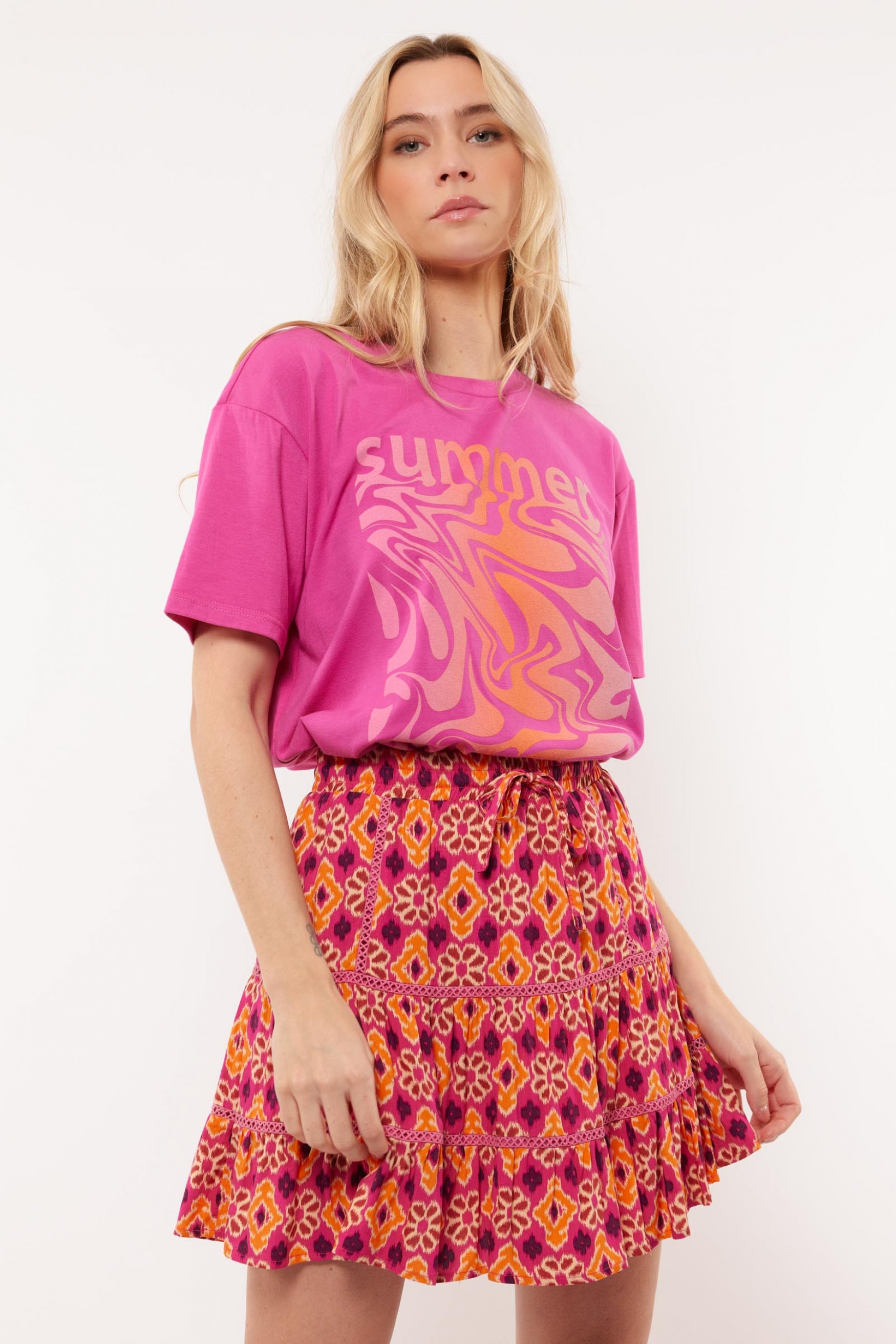 Isaleigh T-shirt | Bright Pink