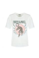 Loa T-shirt | Offwhite/Saliegroen