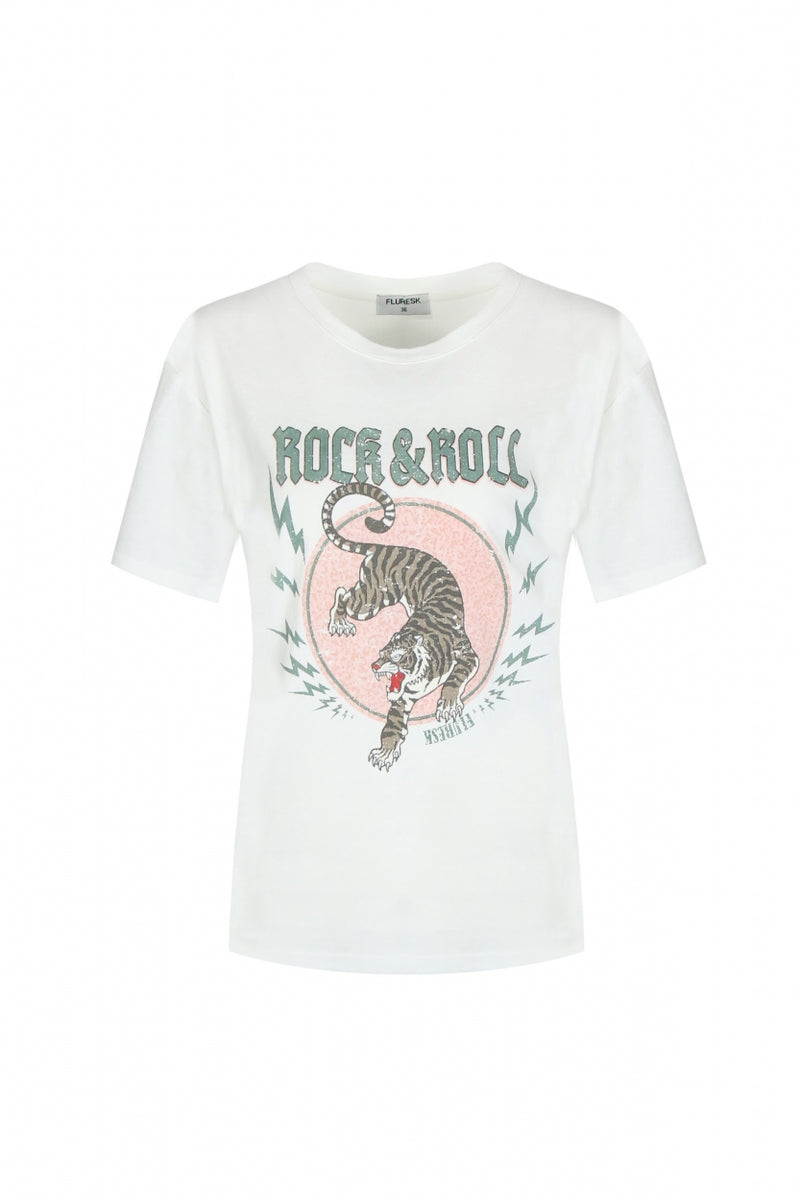 Loa T-shirt | Offwhite/Saliegroen