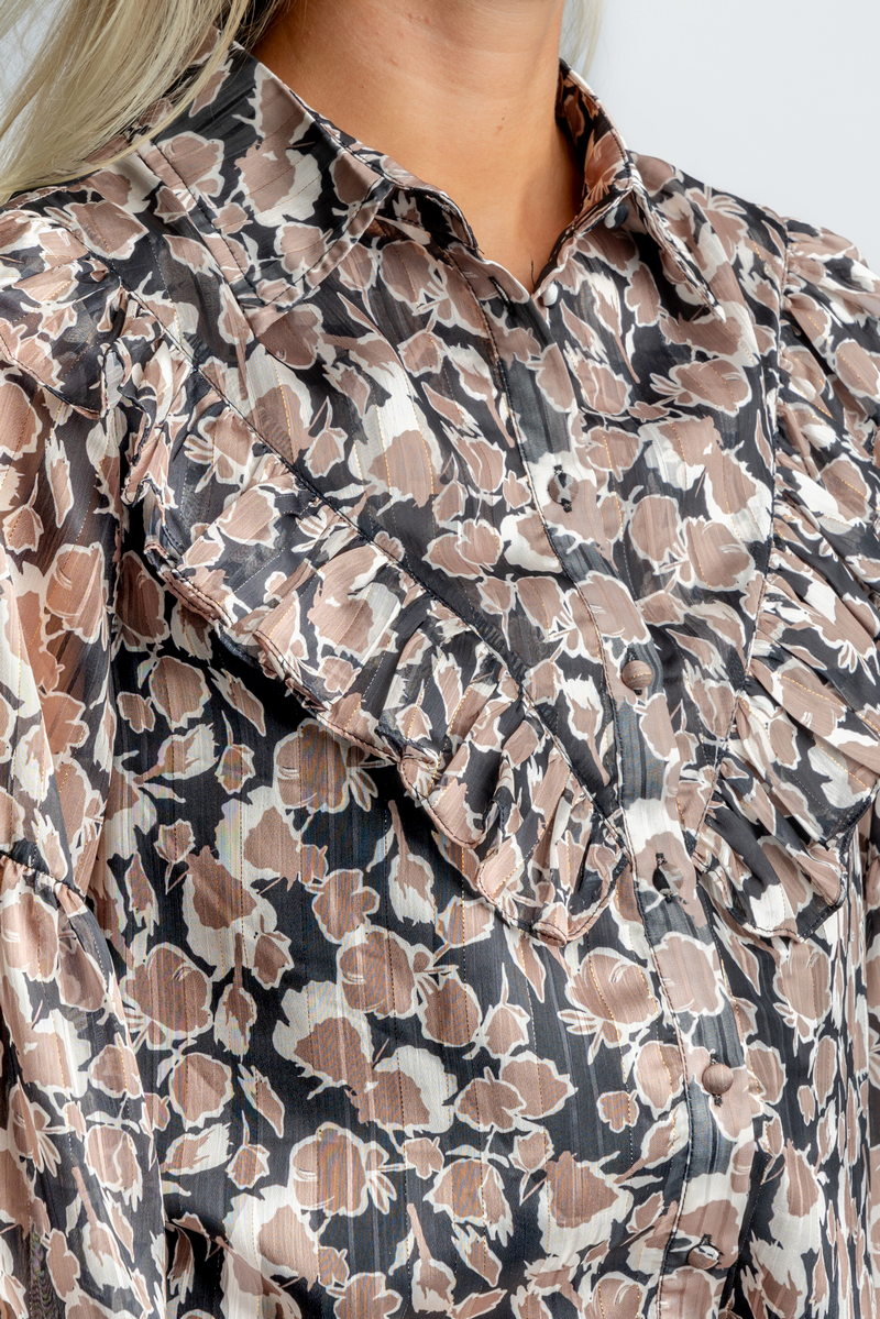 Filou blouse | Zwart/Sahara