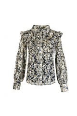 Filou blouse | Zwart/Sahara