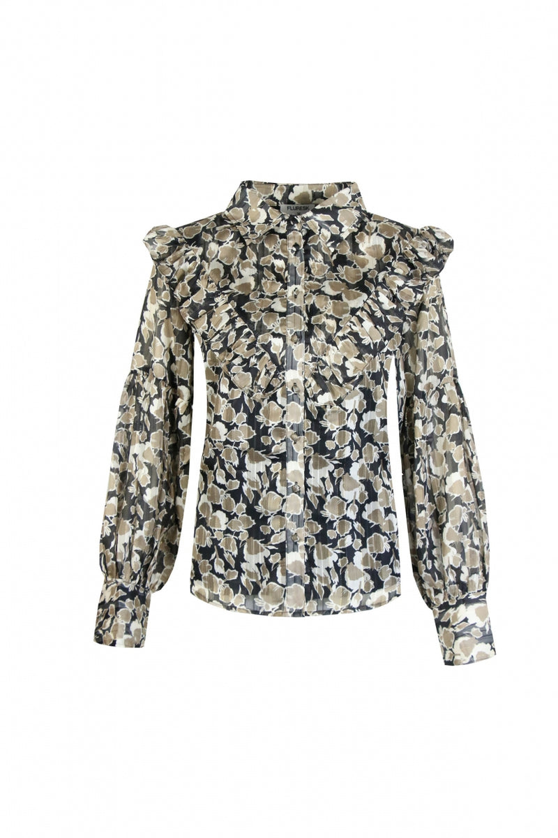 Filou blouse | Zwart/Sahara