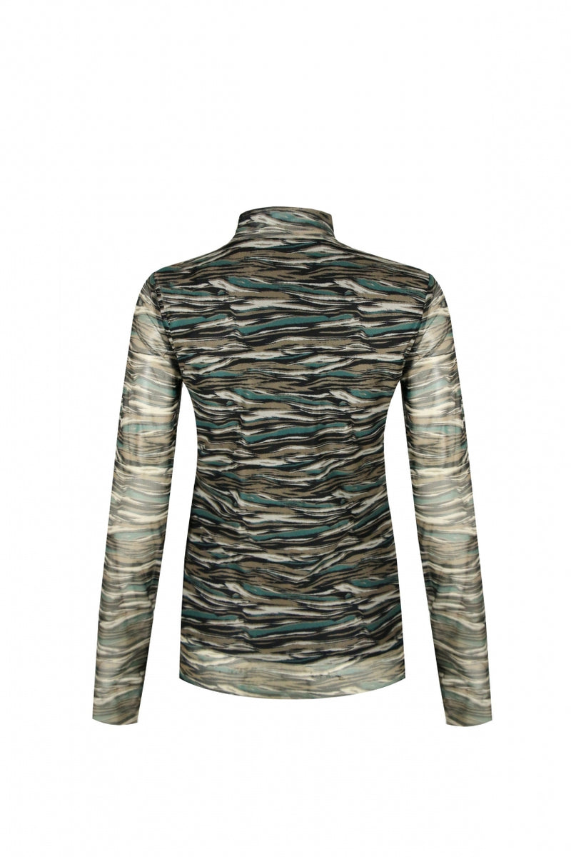 Austin top | Zwart/Saliegroen