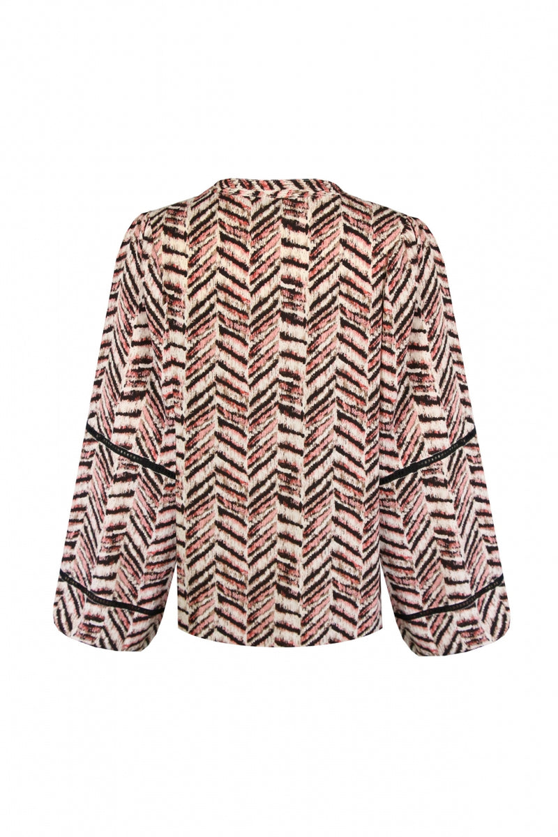 Mase blouse | Zand/Rouge