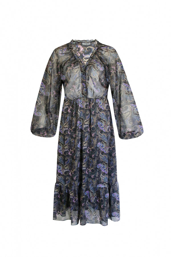 Denver jurk | Zwart/Marineblauw