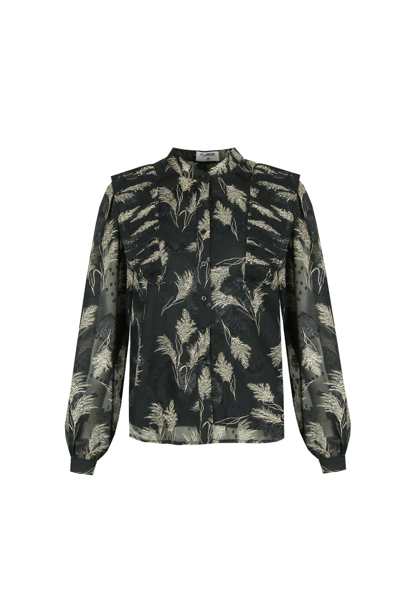 Ayra blouse | Zwart/Kiezel