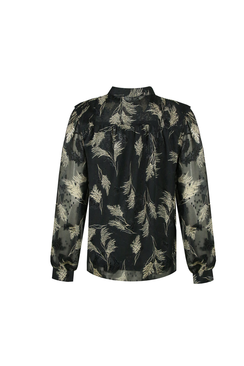 Ayra blouse | Zwart/Kiezel