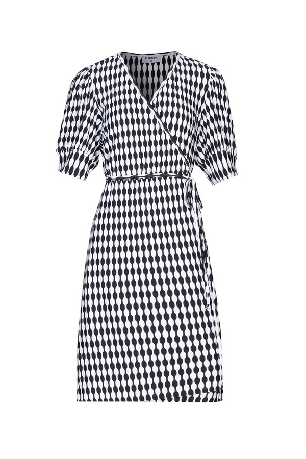 Abigail jurk | Offwhite/Zwart