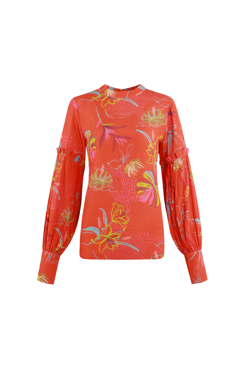 Xenna blouse | Poppy/Luchtblauw
