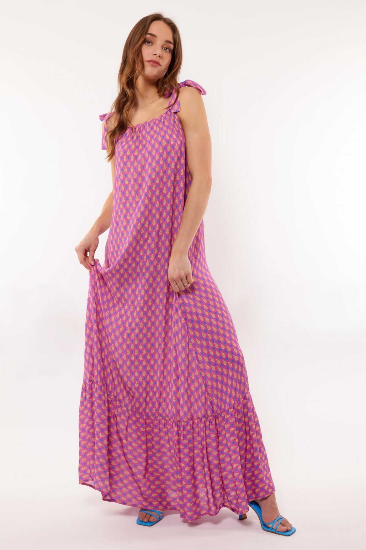 Cenna dress | Grass Purple/Lemon Juice