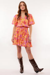 Lysa dress | Hot Orange/Sugar Pink