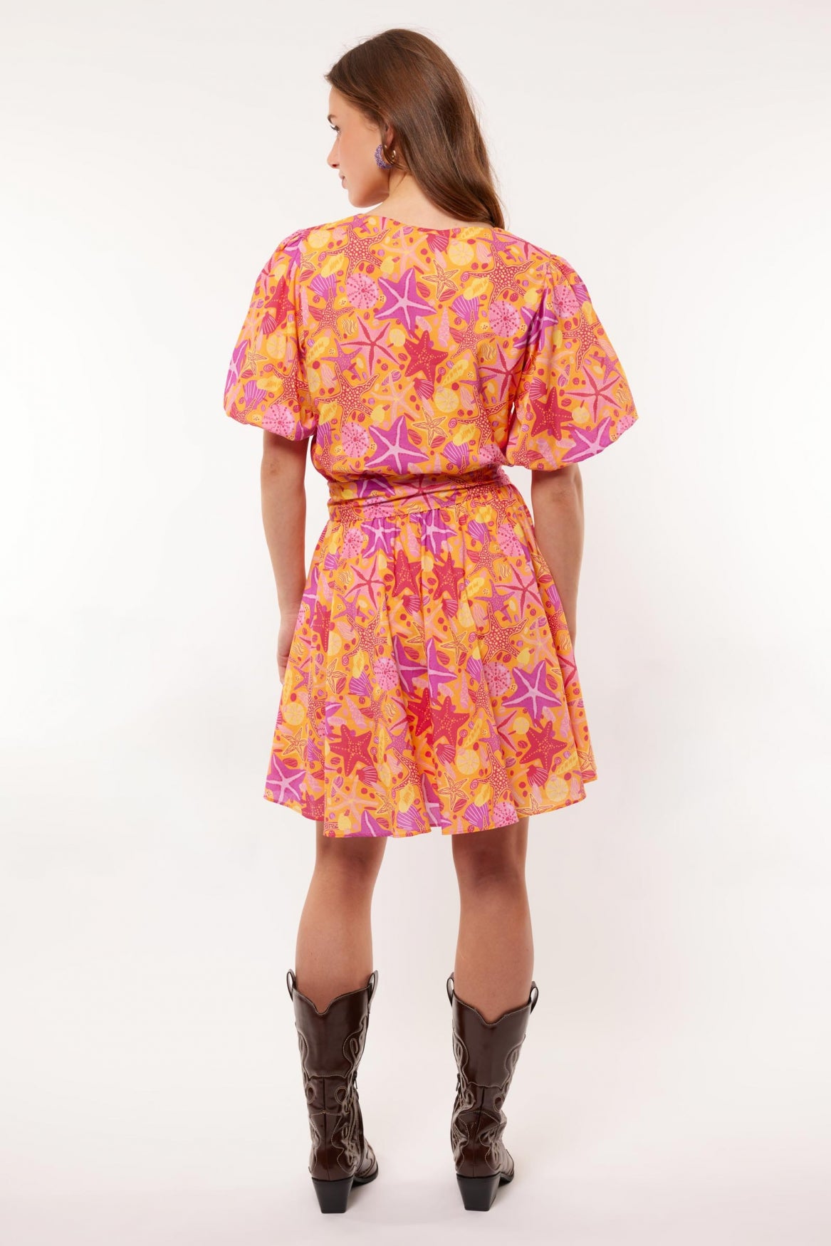 Lysa dress | Hot Orange/Sugar Pink