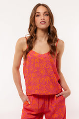 Flori singlet | Beets Purple/Fireworks Orange