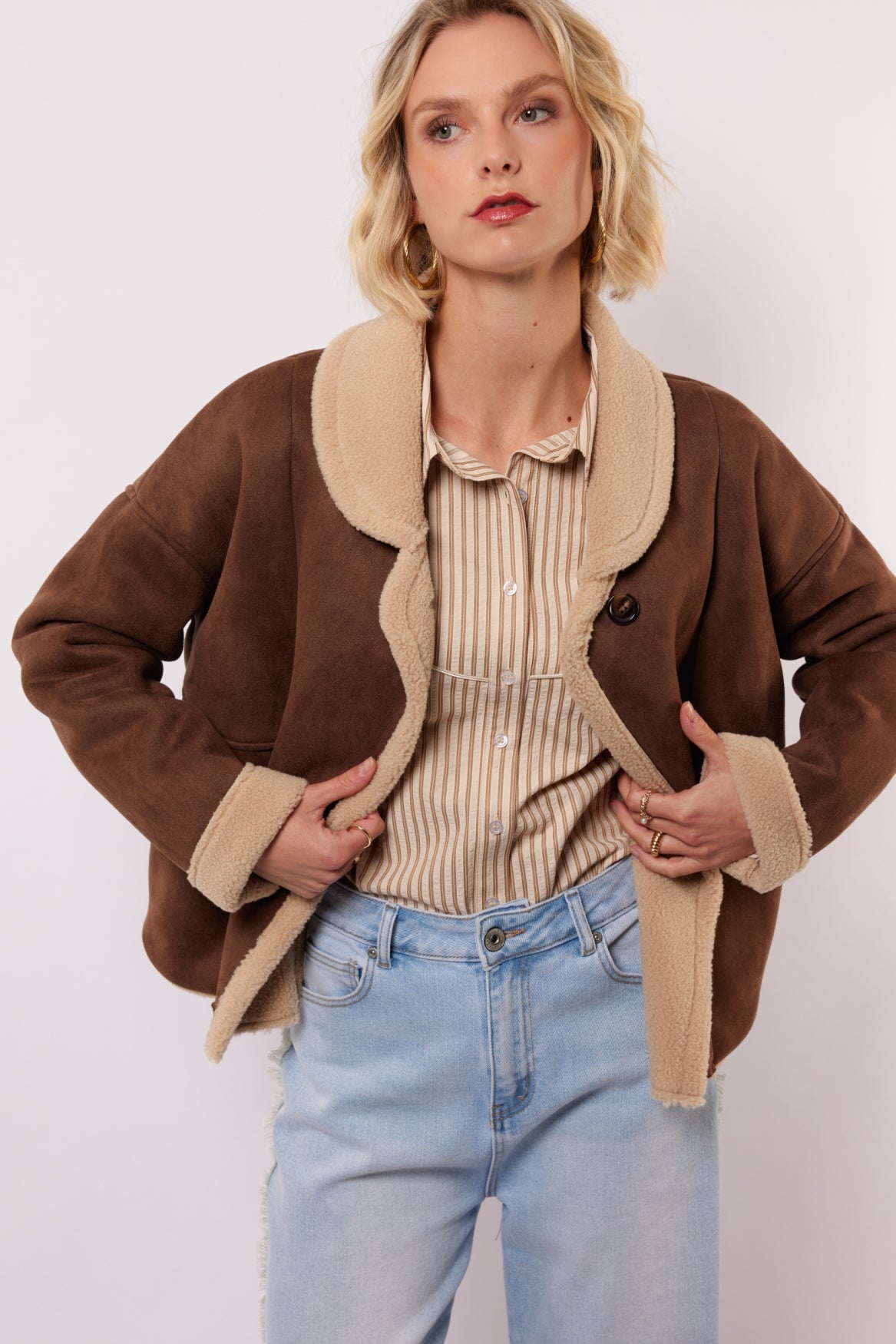 Taressa jacket | Mocha Brown/Sand