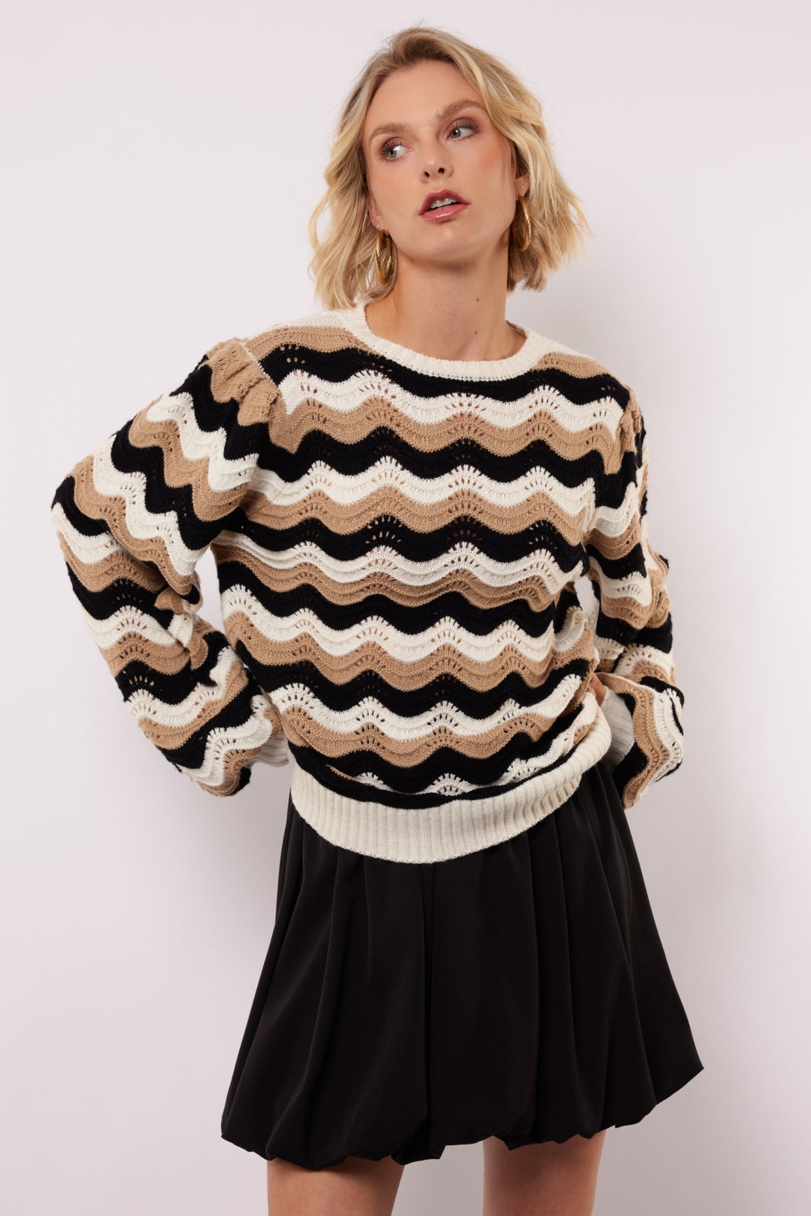 Narelle trui | Khaki/Black