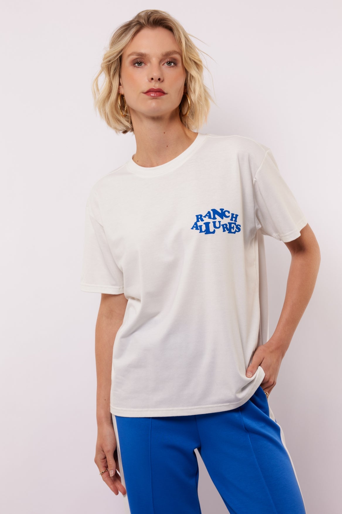 Mace T-shirt | Offwhite/Trypan Blue