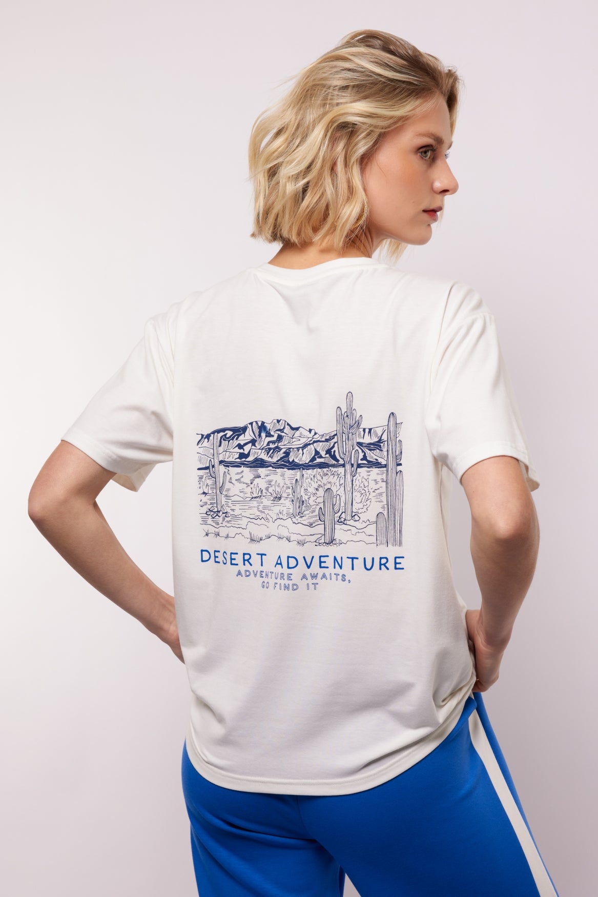 Mace T-shirt | Offwhite/Trypan Blue