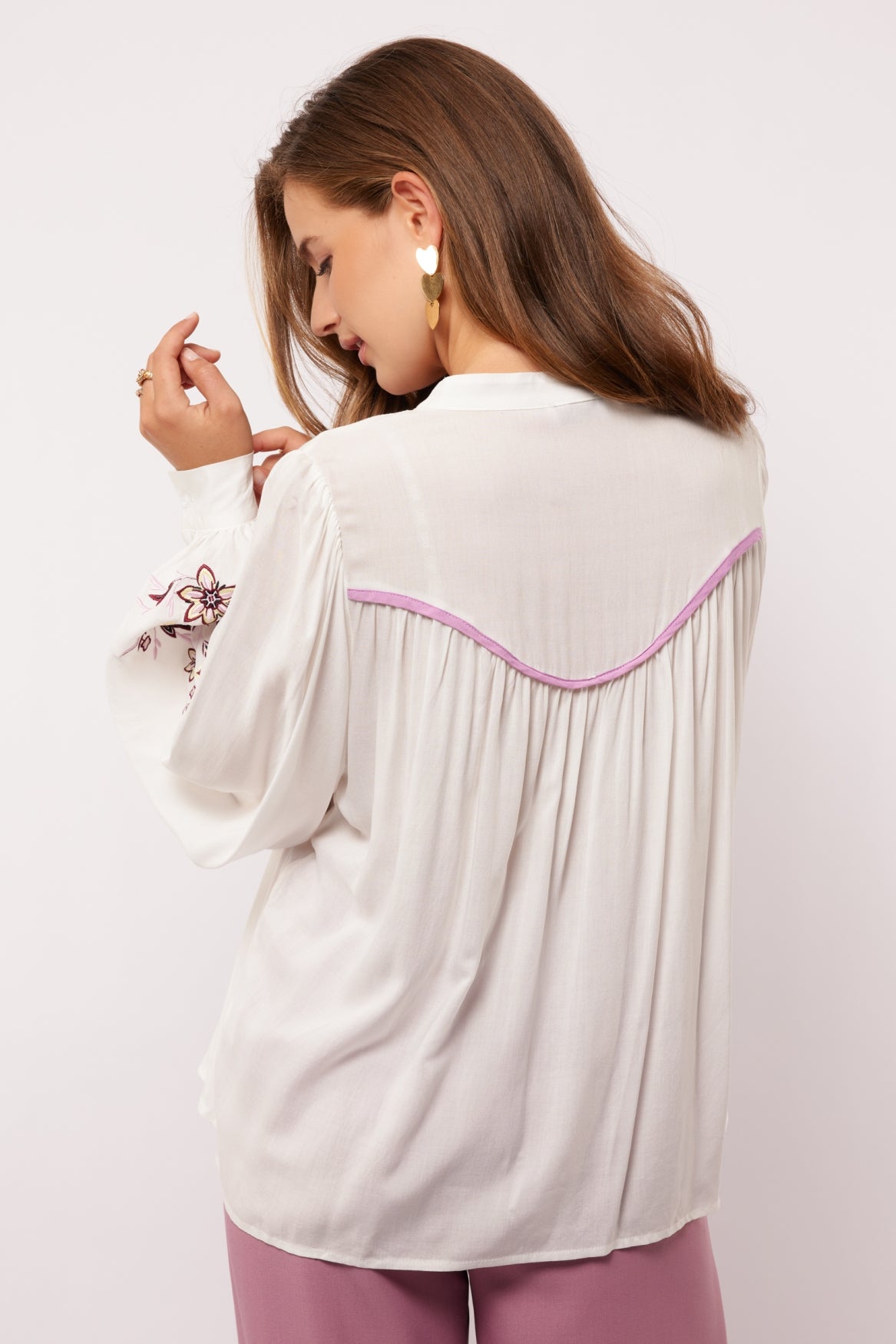 Talora blouse | Offwhite/Dusty Mauve