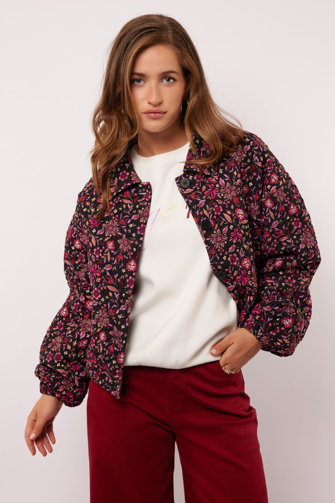 Maribel jacket | Black/Dusty Mauve