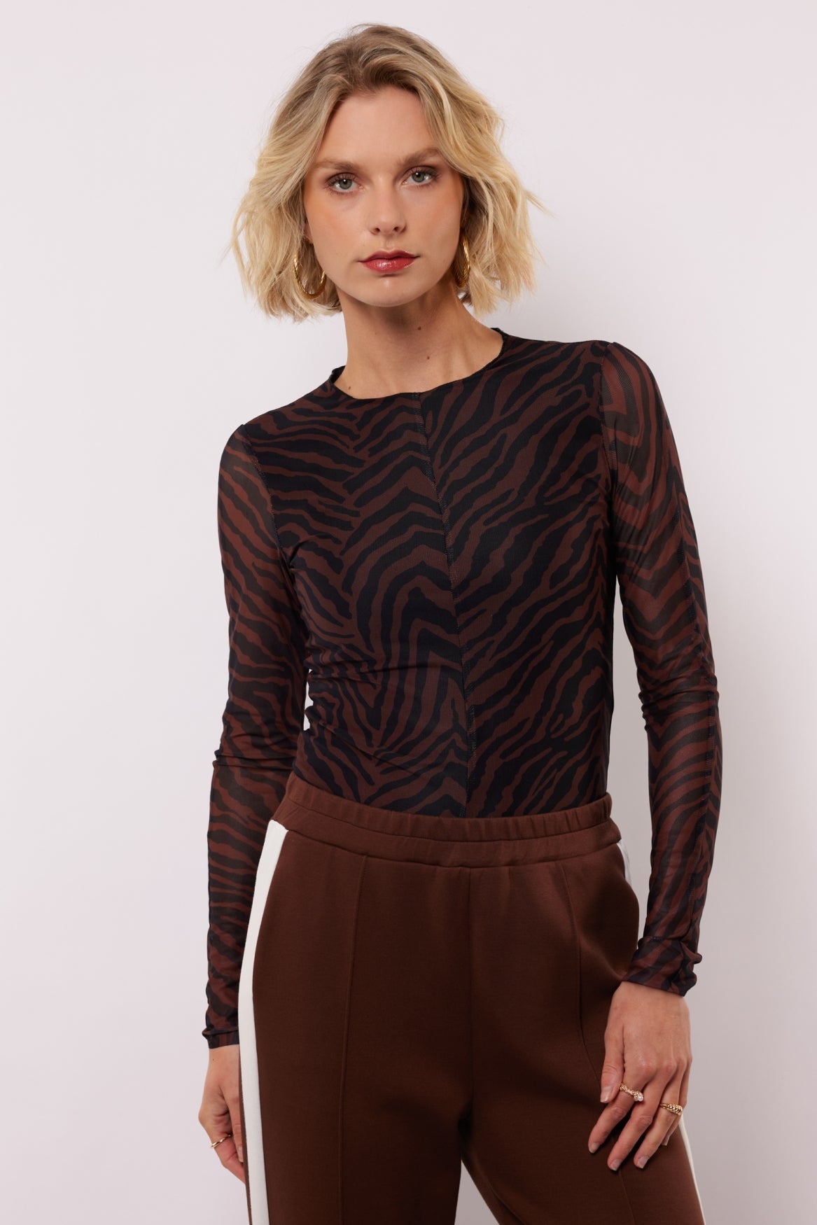 Lawrence top | Mocha Brown/Black