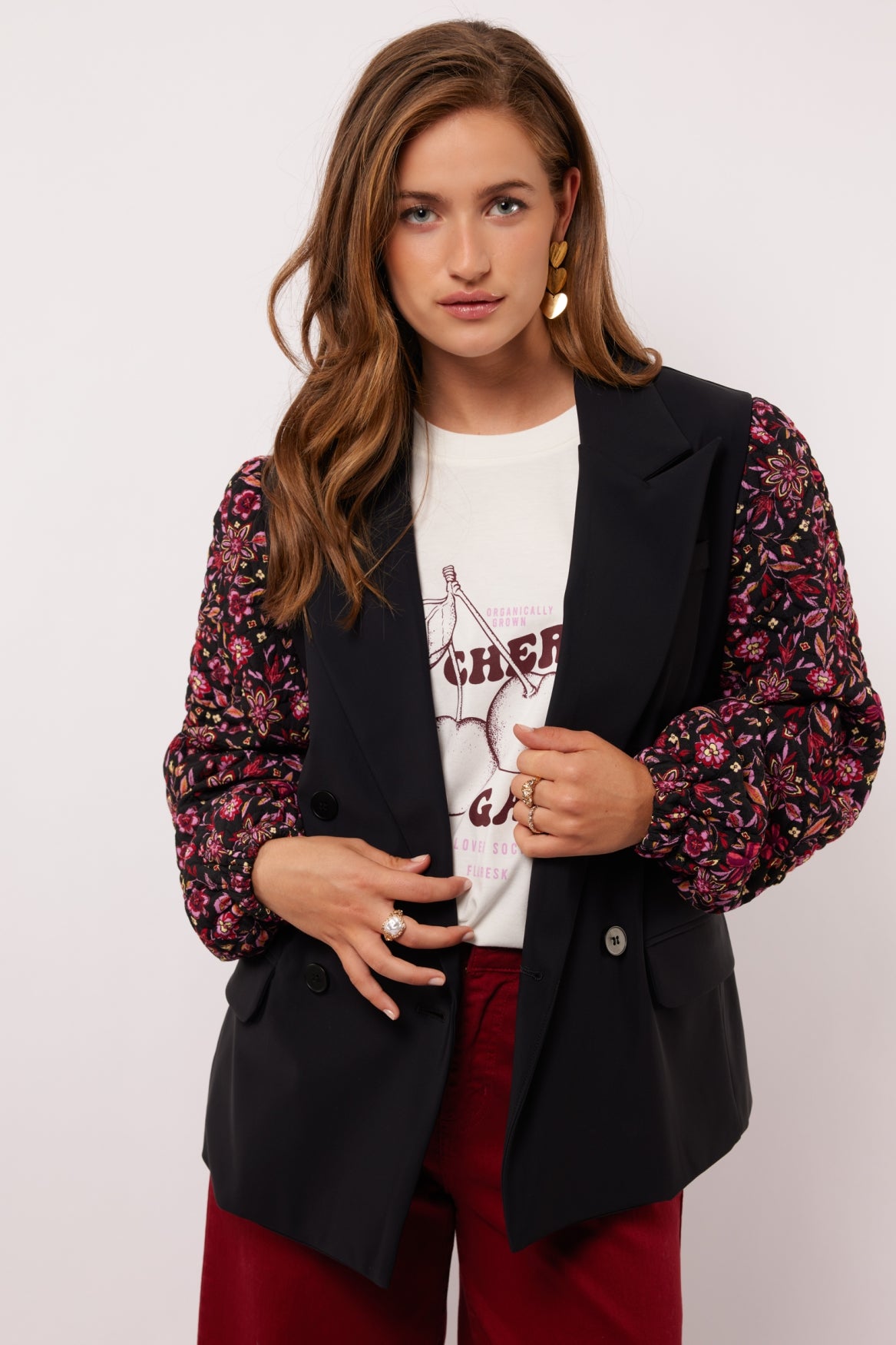 Myrha Blazer | Black/Dusty Mauve