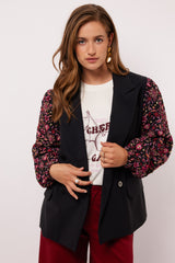 Myrha Blazer | Black/Dusty Mauve
