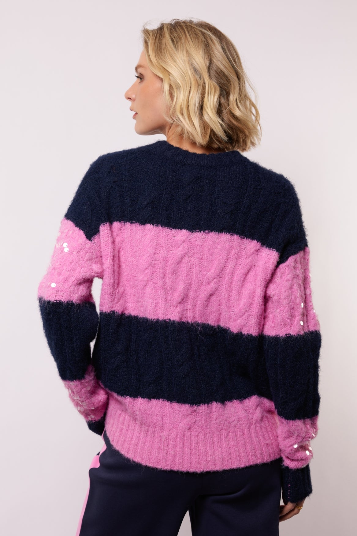 Selera trui | Midnight Blue/Begonia Pink