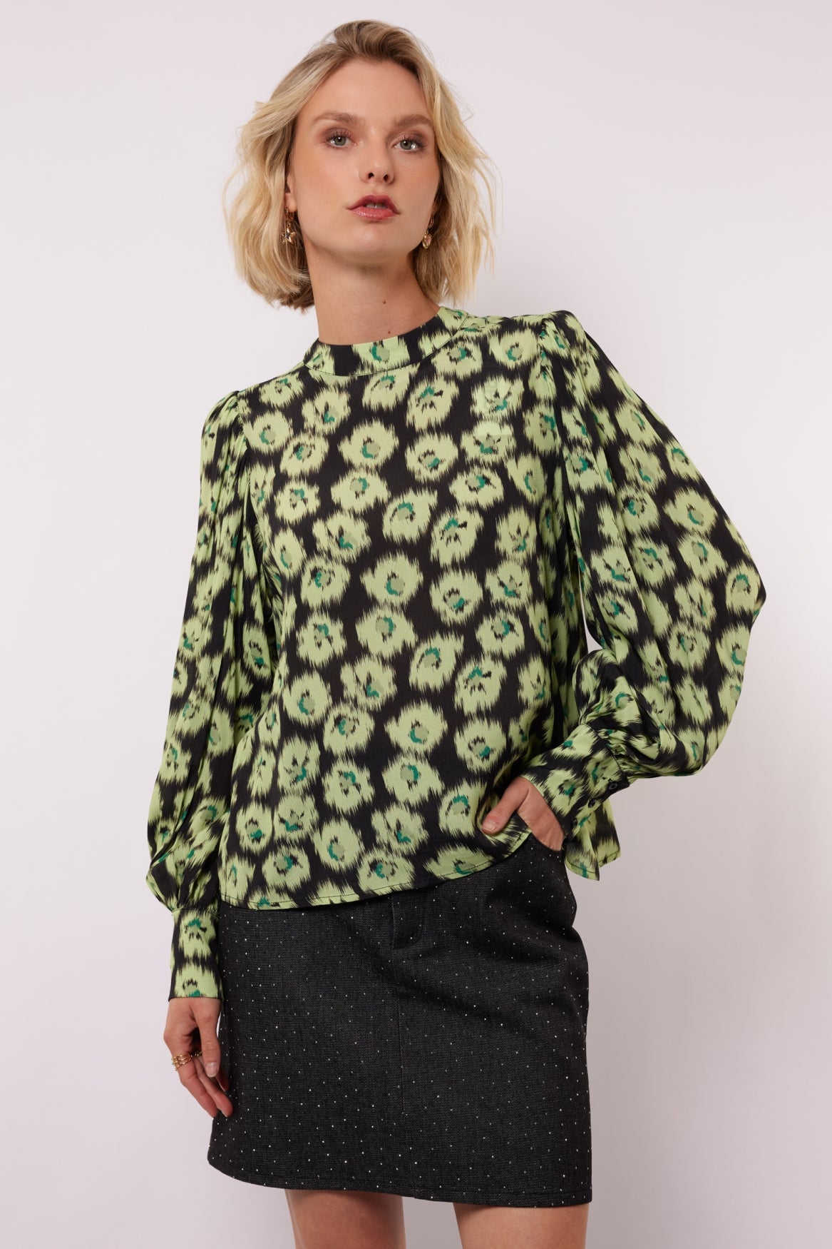 Kalista top | Black/Matcha Green