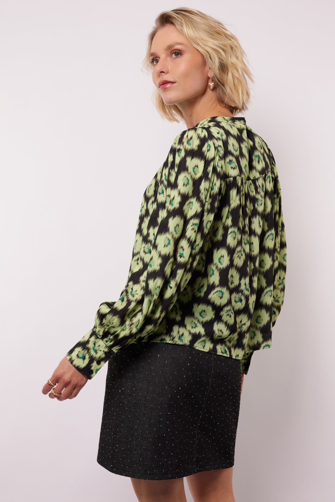 Kalista top | Black/Matcha Green