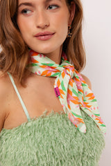 Miley scarf | Offwhite/Edge Water Green