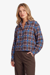 Fira blouse | Dark Chocolate/Celestial Blue