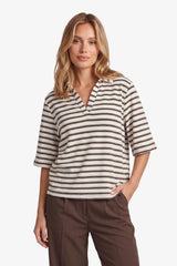 Clyde top | Offwhite/Dark Chocolate