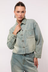 Vaya blouse | Denim Green