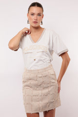 Indira T-shirt | Offwhite/Sand