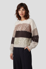 Livia trui | Light Camel/Dark Chocolate