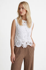 Kali gebreide top | Offwhite
