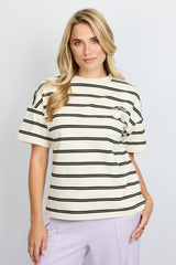 Nayara T-shirt | Offwhite/Black