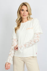 Danay T-shirt | Offwhite/Saffron Orange