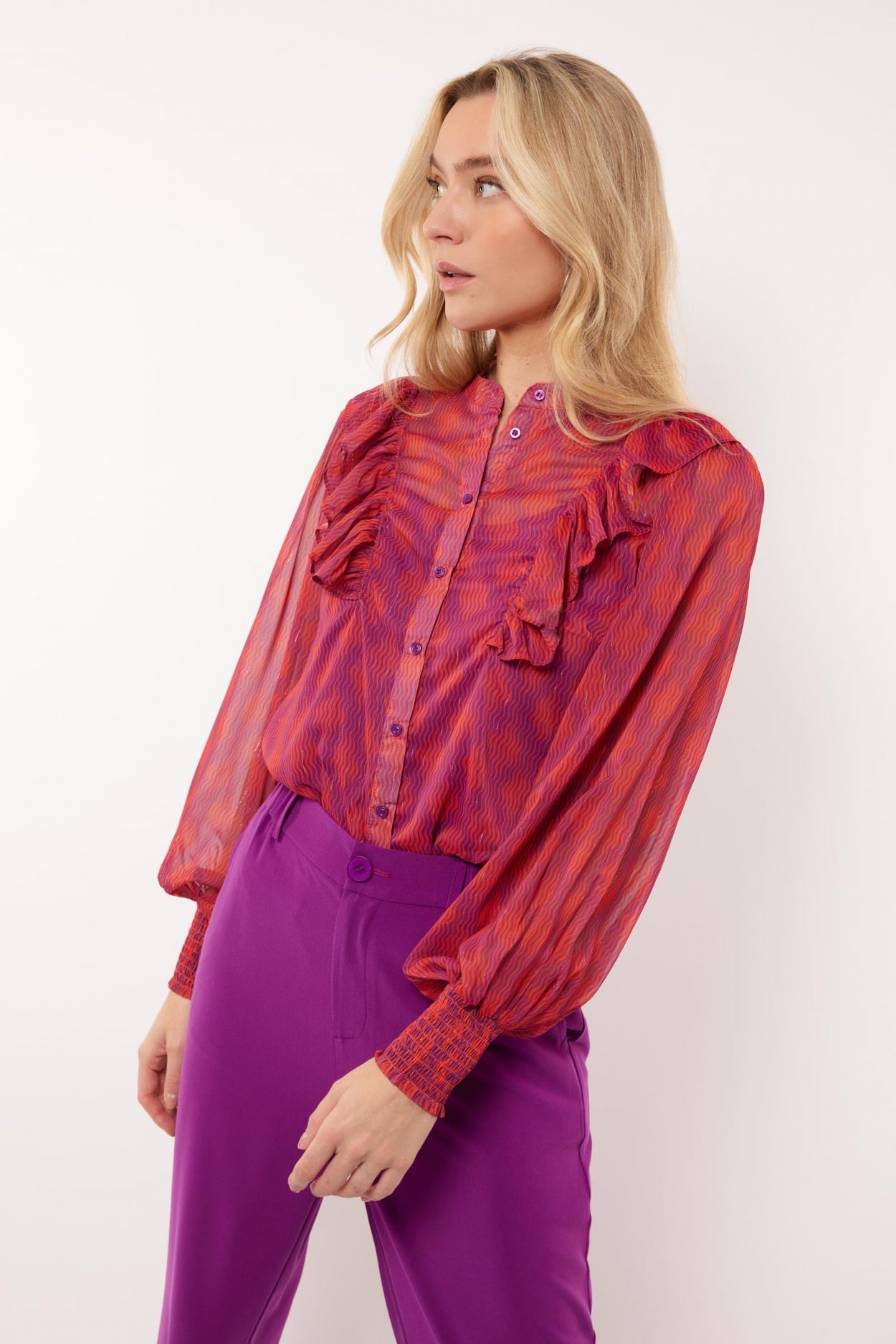 Sasha blouse | Salvia Purple/Poppy