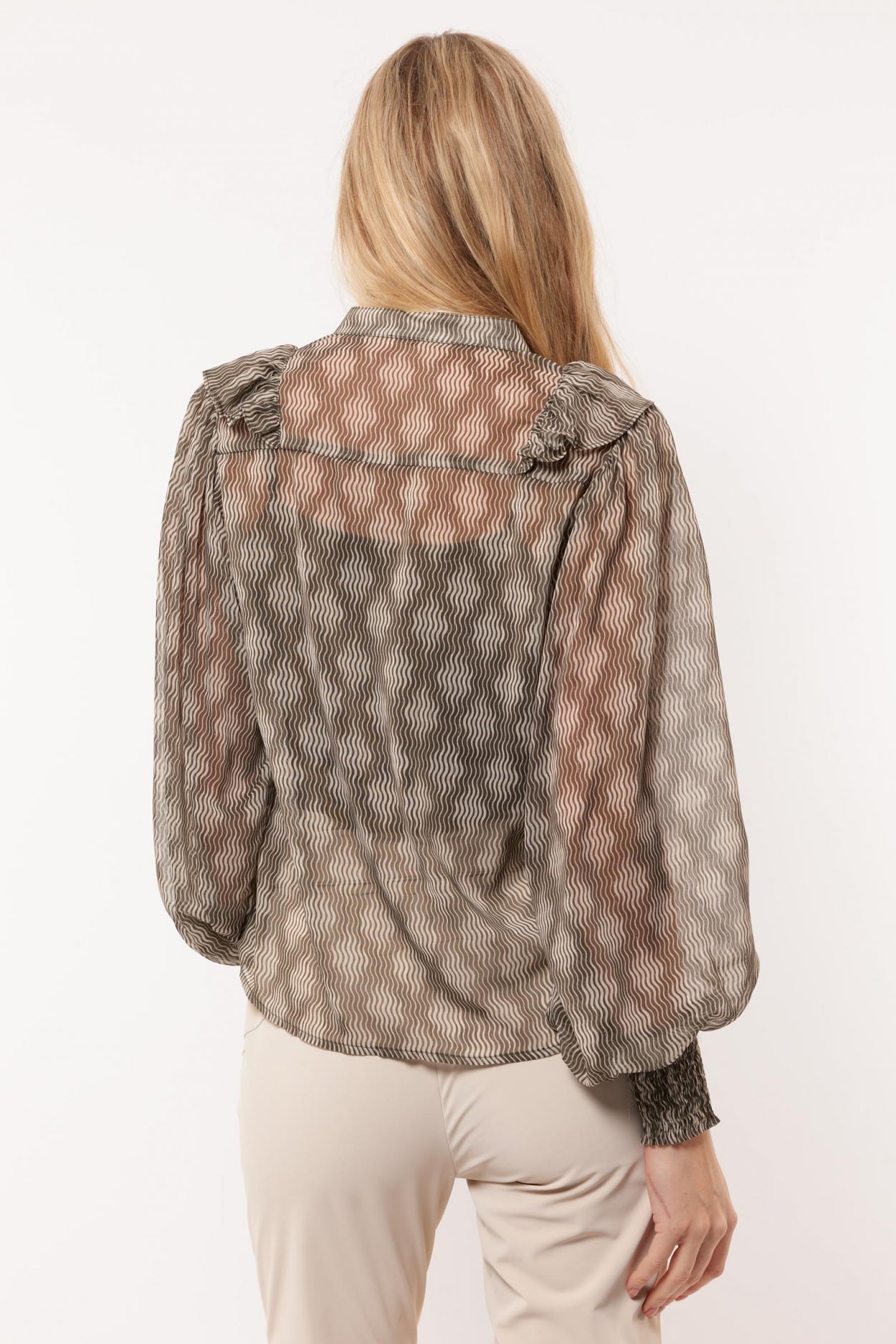 Sasha blouse | Moss Green/Sand